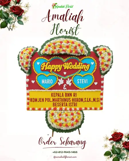 Papan Bunga Pernikahan Kerandon